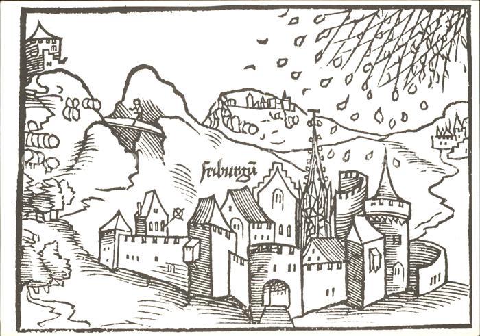 Freiburg Breisgau nach einem Holzschnitt Gregorius Reisch Margarita philosophica