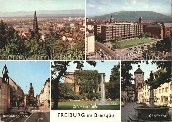 Freiburg Breisgau Bertoldsbrunnen Oberlinden Colombischloessle