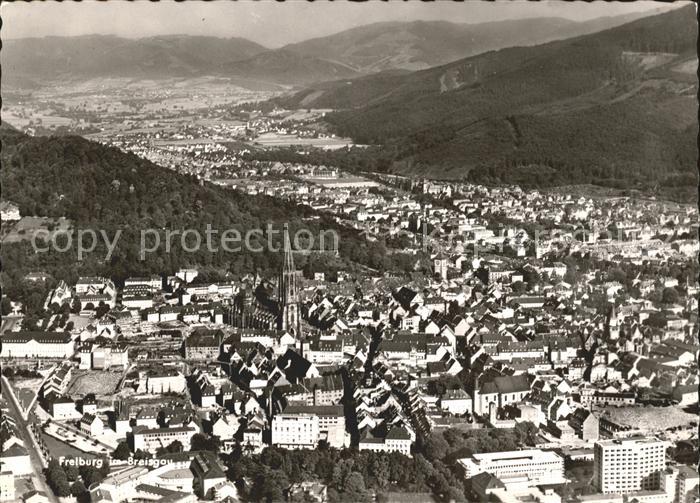 Freiburg Breisgau Fliegeraufnahme Teilansicht