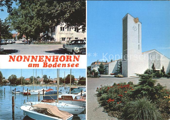 Nonnenhorn Hafen Kirche Segelboot