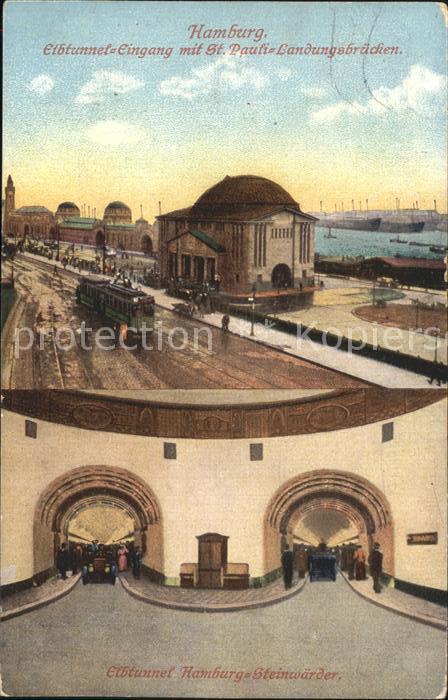 HAMBURG  CITY Elbtunnel-Eingang St. Pauli-Landungsbruecken