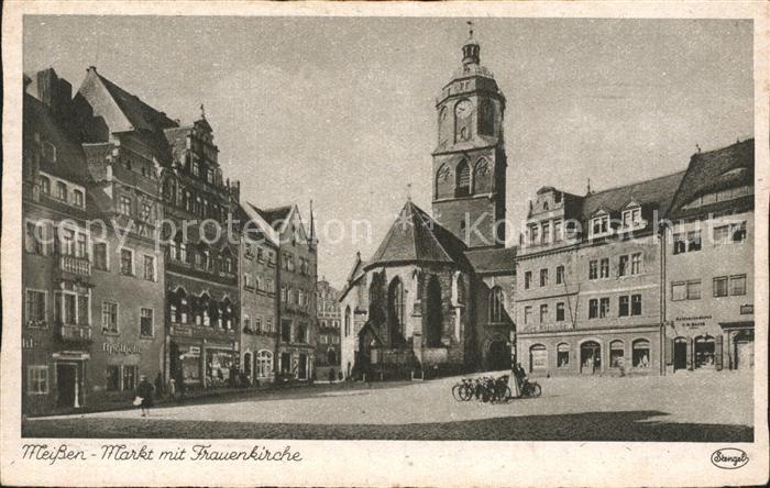 Meissen Elbe Sachsen Markt Frauenkirche