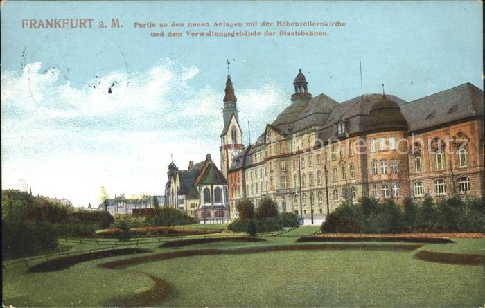 Frankfurt Main Hohenzollernkirche Verwaltungsgebaeude Staatsbahnen