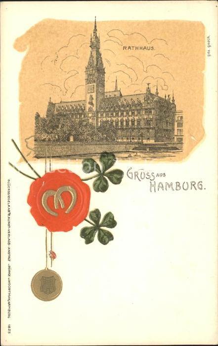 HAMBURG  CITY Rathaus Siegel Hufeisen Kleeblatt