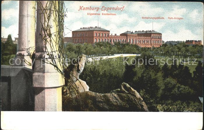 Eppendorf Hamburg Krankenhaus Verwaltungsgebaeude Park-Anlagen