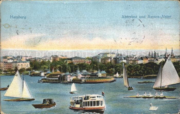 HAMBURG CITY Alsterlust Aussen-Alster Segelboote
