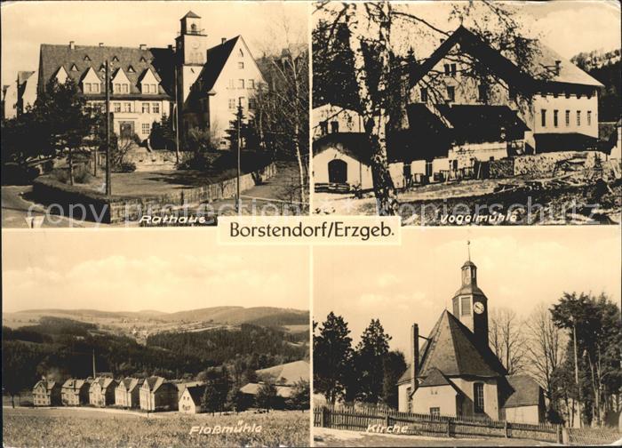 Borstendorf Rathaus Vogelmuehle Flossmuehle Kirche