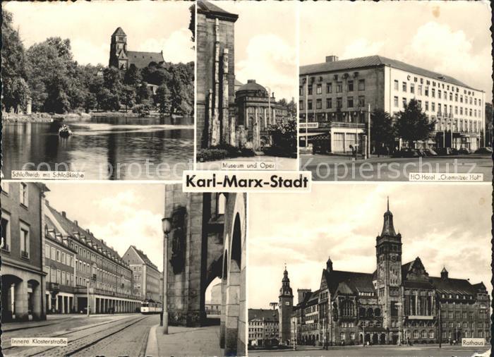 Karl-Marx-Stadt CHEMNITZ Innere Klosterstrasse HO-Hotel Chemnitzer Hof Museum Op