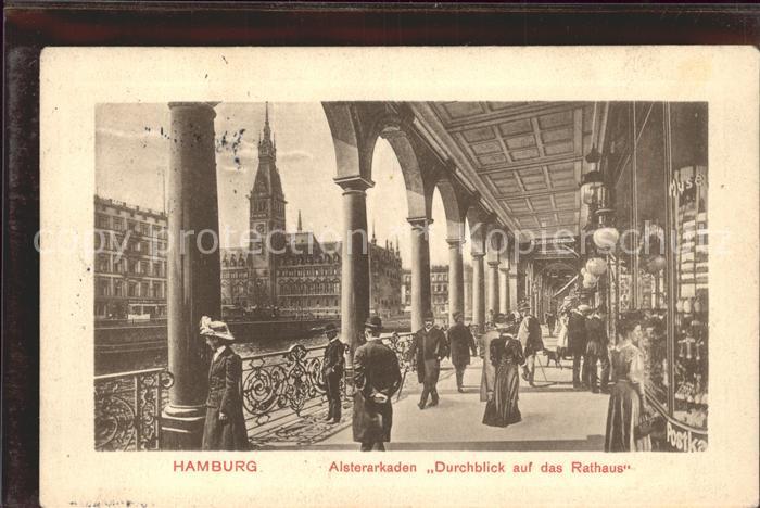 HAMBURG  CITY Alsterarkaden Rathaus