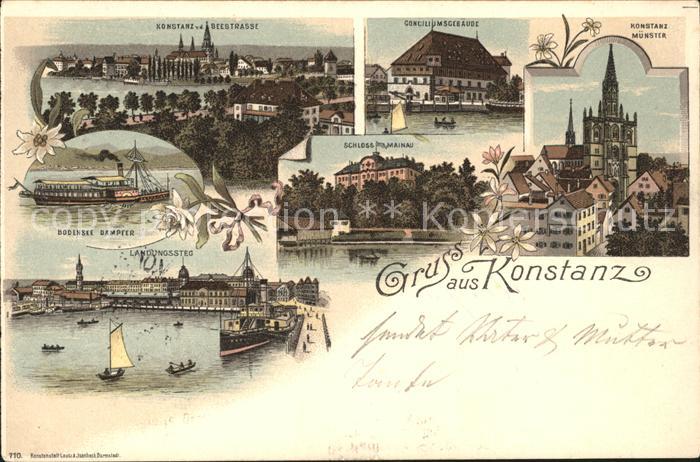 Konstanz Bodensee Seestrasse Dampfer Schloss Mainau Muenster Landungssteg Concil