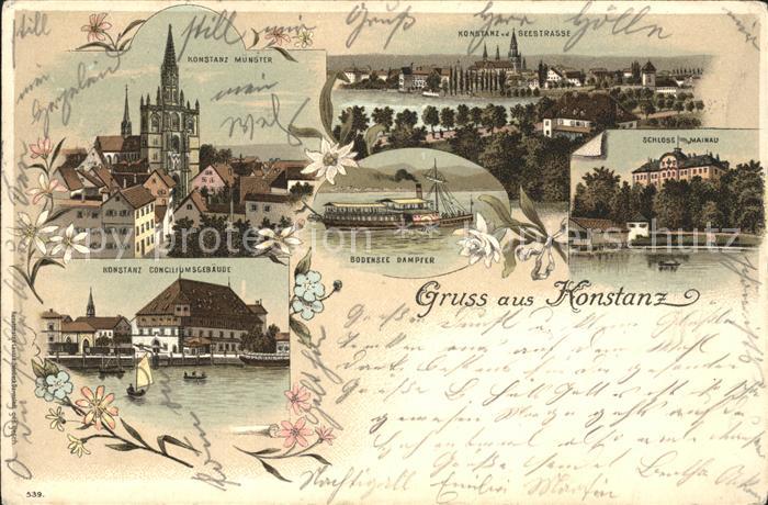 Konstanz Bodensee Muenster Seestrasse Bodenseedampfer Schloss Mainau Conciliumsg