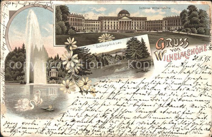 Wilhelmshoehe Kassel Schloss Wilhelmshoehe mit der Lac Fontaene