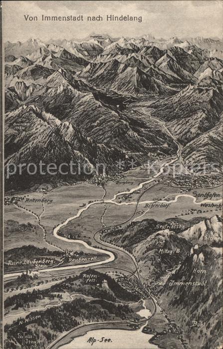 Immenstadt Allgaeu bis Hindelang Panoramakarte