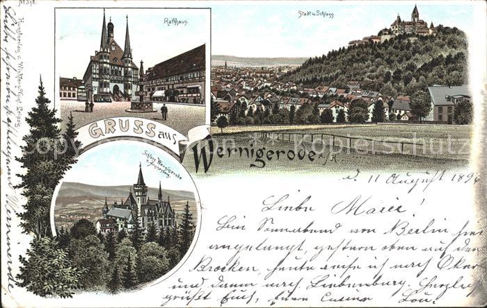 Wernigerode Harz Rathaus Stadt und Schloss Wernigerode