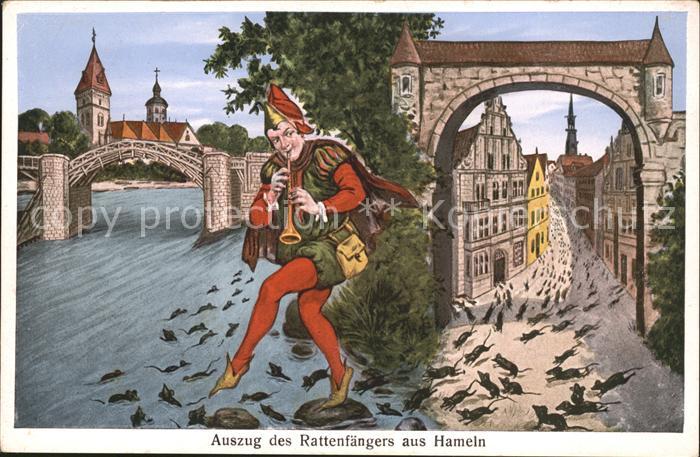 Hameln Weser Auszug des Rattenfaengers aus Hameln