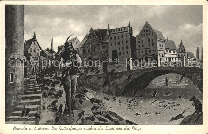 Hameln Weser Der Rattenfaenger saeubert die Stadt