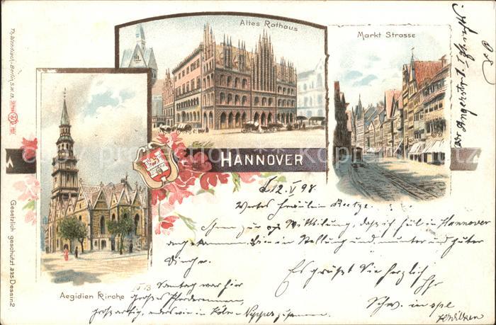 HANNOVER  CITY Aegidien Kirche Altes Rathaus Marktstrasse