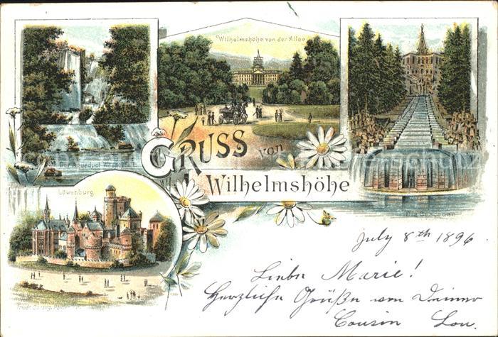 Wilhelmshoehe Kassel Loewenburg Cascaden Aquaduct