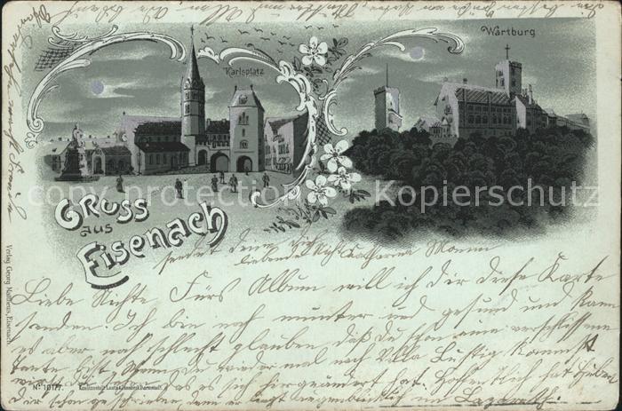 Eisenach Thueringen Karlsplatz Wartburg