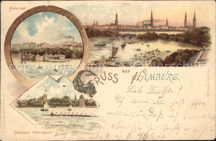 HAMBURG  CITY Faehrhaus Uhlenhorst Alster mit Alsterlust