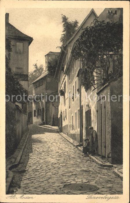 Meissen Elbe Sachsen Altstadt Leinenwebergasse