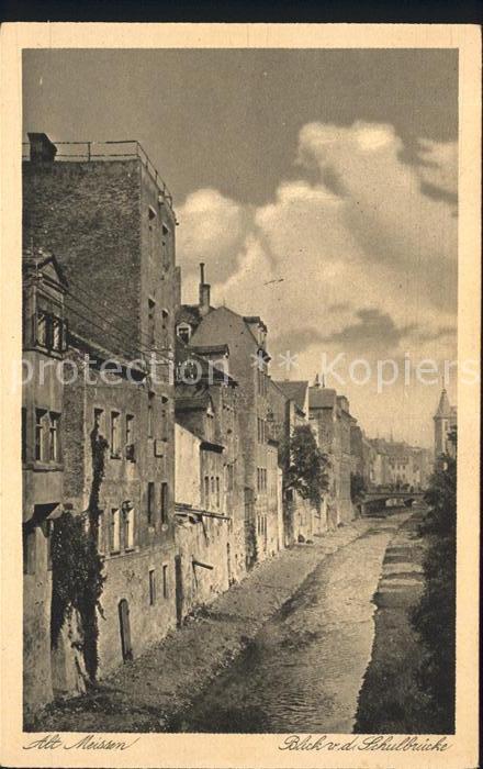 Meissen Elbe Sachsen Altstadt Blick von der Schulbruecke