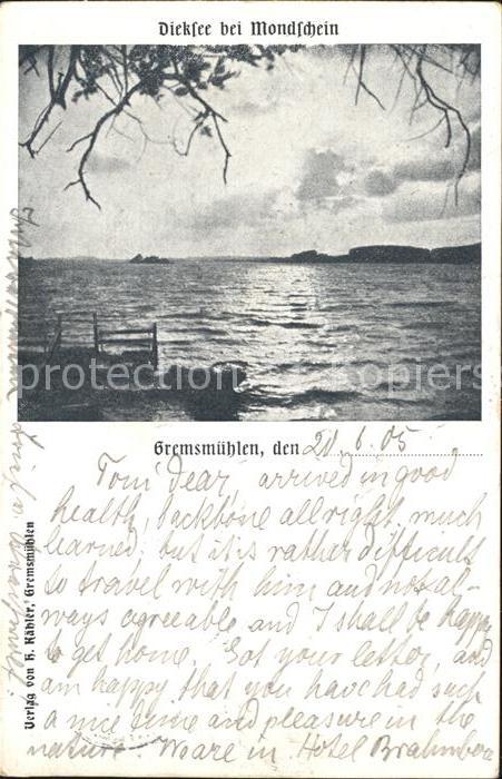 Malente-Gremsmuehlen Dieksee bei Mondschein