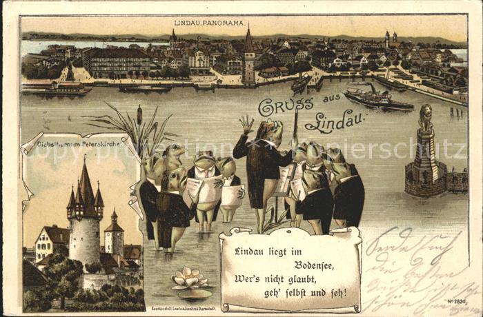 Lindau Bodensee Panorama Diebsthurm mit Peterskirche Hafen