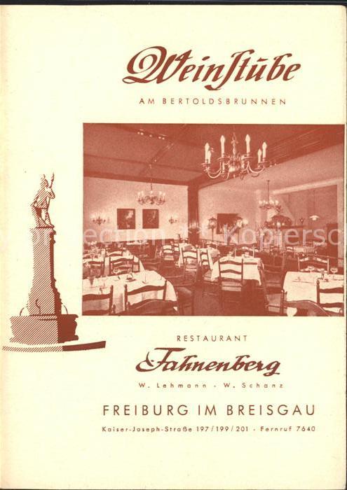Freiburg Breisgau Restaurant Fahnenberg Weinstube