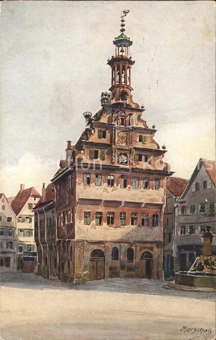 Esslingen Neckar Altes Rathaus Kuenstlerkarte Marschall