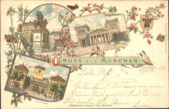 Muenchen Bayern Denkmal Ludwig I. Isartor Propylaen