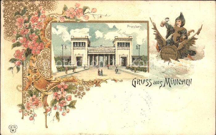 Muenchen Bayern Propylaen Muenchner Kindl Litho
