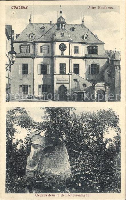 Koblenz Rhein Altes Kaufhaus Gedenkstein Rheinanlagen