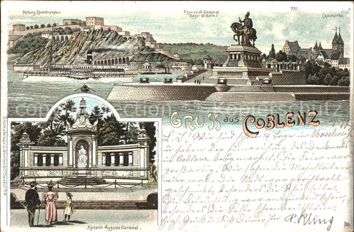 Koblenz Rhein Kaiserin Augusta-Denkmal Provinzial-Denkmal Kaiser Wilhelm I.