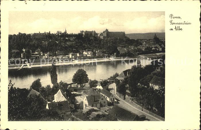 Pirna Elbe Sachsen Sonnenstein Elbe