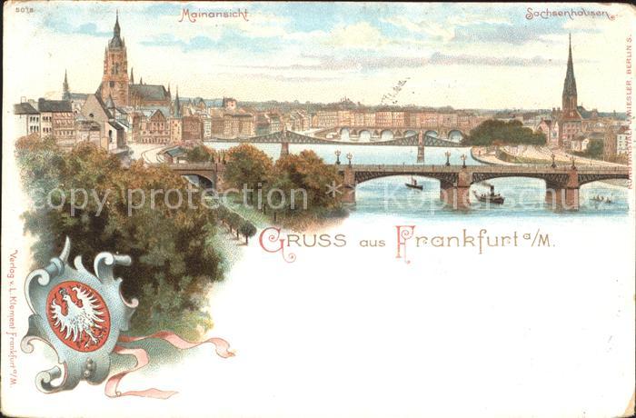 Frankfurt Main Mainansicht Sachsenhausen Litho