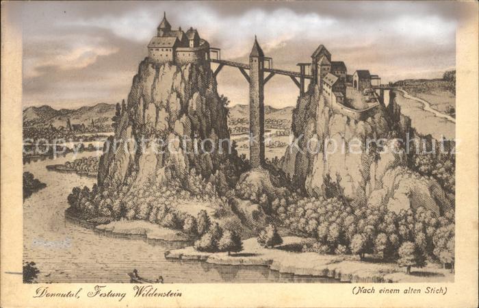 Donautal Festung Wildenstein nach einem alten Stich