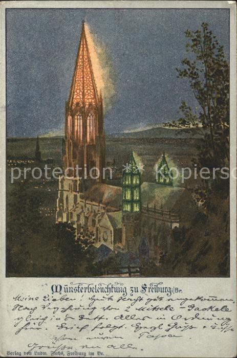 Freiburg Breisgau Muensterbeleuchtung