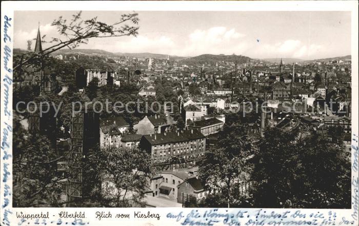 Elberfeld Wuppertal Blick vom Kiesberg