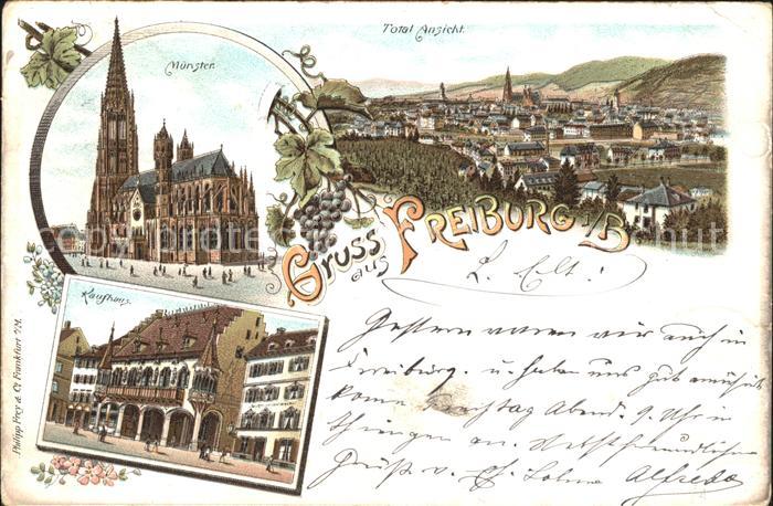 Freiburg Breisgau Muenster Kaufhaus Litho