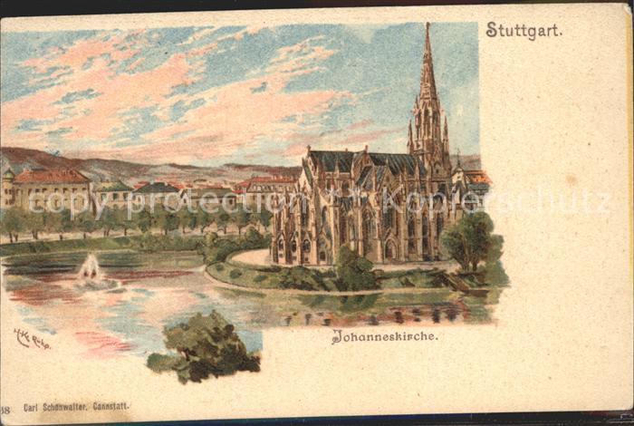STUTTGART  CITY Johanneskirche Litho