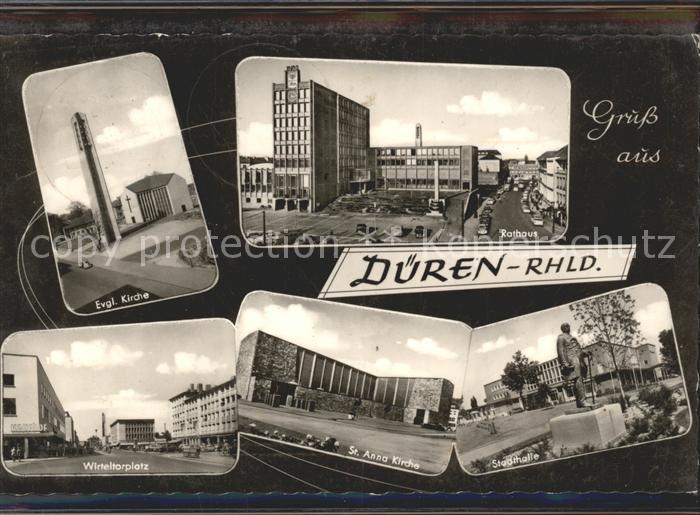 Dueren Rheinland Rathaus Wirteltorplatz Stadthalle St. Anna Kirche