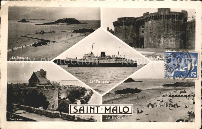 Dampfer Oceanliner Le Falaise Saint-Malo Chateau Piscine P