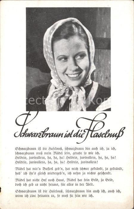 Liederkarte Schwarzbraun ist die Haselnuss Soldatenlied