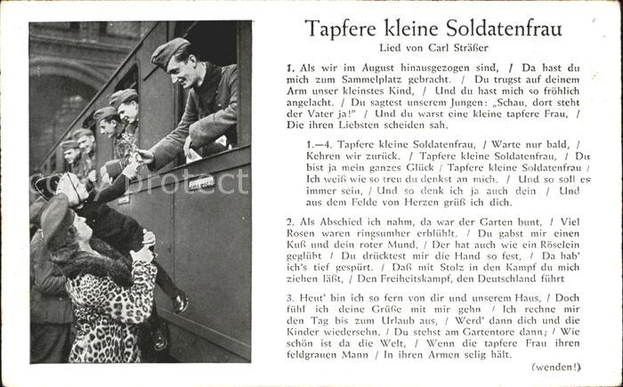 Liederkarte Tapfere kleine Soldatenfrau Carl Straesser