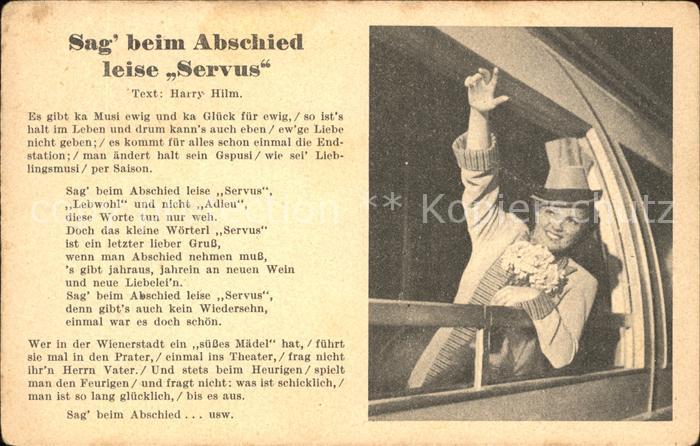 Liederkarte Sag beim Abschied leise Servus