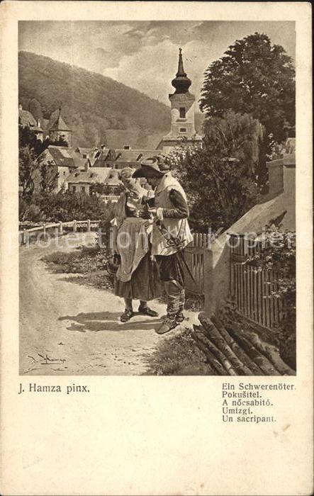 Kuenstlerkarte J. Hamza Ein Schwerenöter Nr. 3070 Pfei