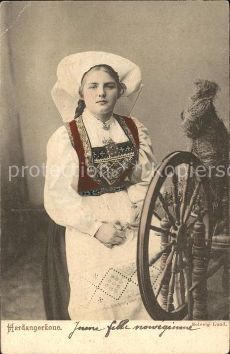 Spinnrad Spinnerin Tracht Herdangerkone