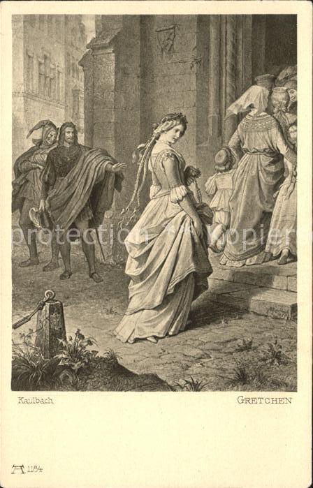 Verlag Ackermann Kuenstlerpostkarte Nr. 1184 Kaulbach Gretchen
