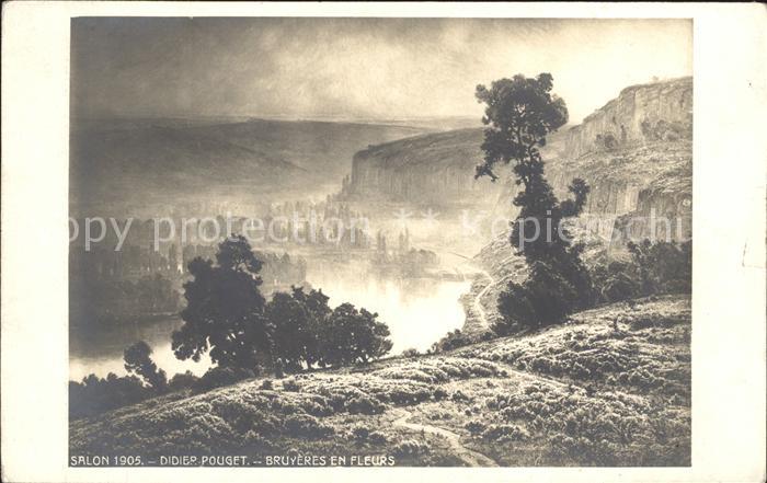 Kuenstlerkarte Didier Pouget Bruyeres en Fleurs Salon 1905